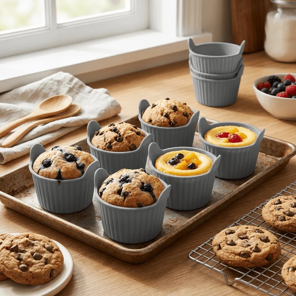 Kitchen Pro Baking Tray - 6 Adet Silikon Hava Fritözü Kalıbı