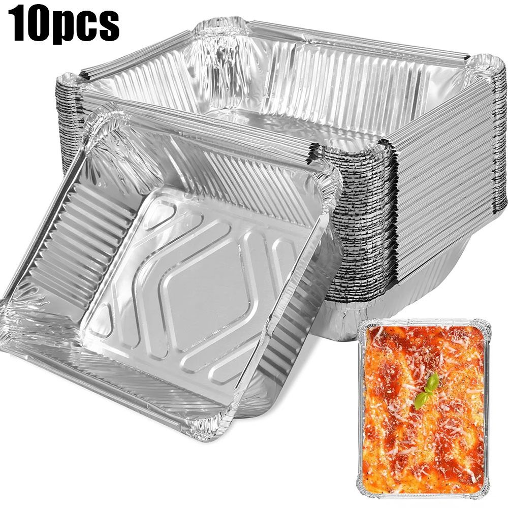 Kitchen Baking Containers - 10 adet tek kullanımlık alüminyum folyo