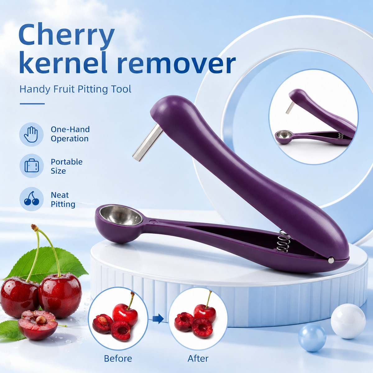 Kitchen Tools In Baking - El Tipi Kiraz Çekirdeği Çıkarıcı ve
