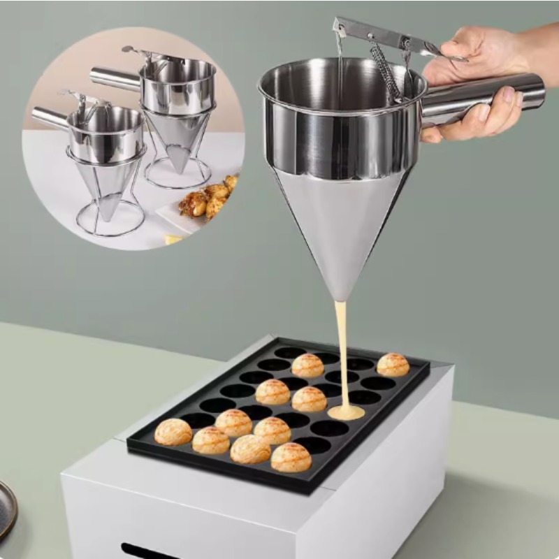 Kitchen Q - 600/1200ML Paslanmaz Çelik Sıvı Hunisi Dağıtıcısı,