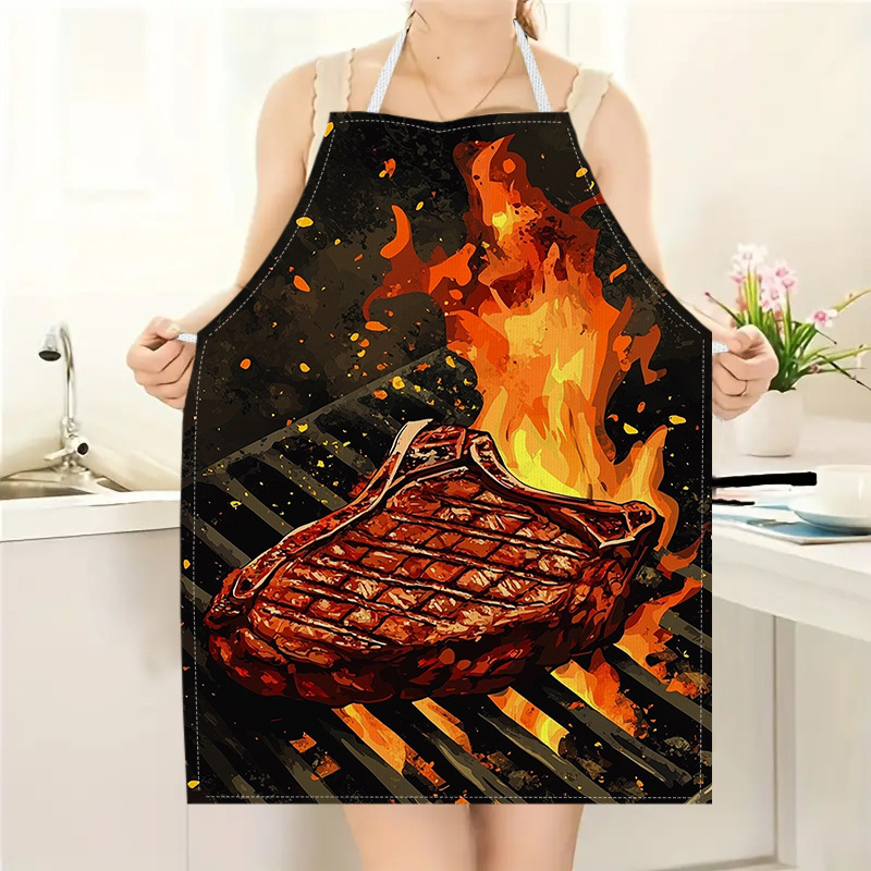 Kitchen Baking Area Ideas - 1 adet barbekü biftek önlüğü alev