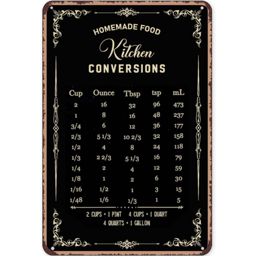 Rustik Teneke Tabela Dekoru Pi - Kitchen Baking Conversion Chart incelemesi ve fiyatı