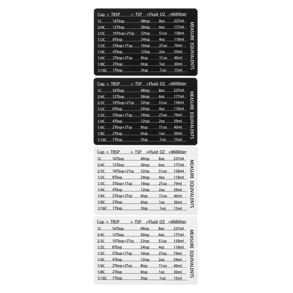 4 adet Ölçüm Fincan Kaşık Akse - Kitchen Baking Conversion Chart incelemesi ve fiyatı